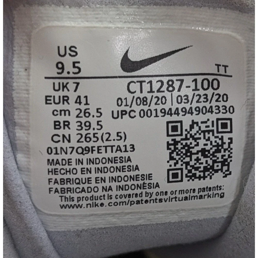 Womens Nike Air Max 270 React White Athletic Running Shoes CT1287-100 Size 9.5